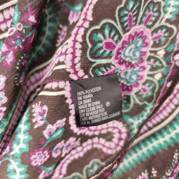 Antonio Melani Floral Striped Sheer Boho Peasant Lace Top XS - Picture 6 of 6